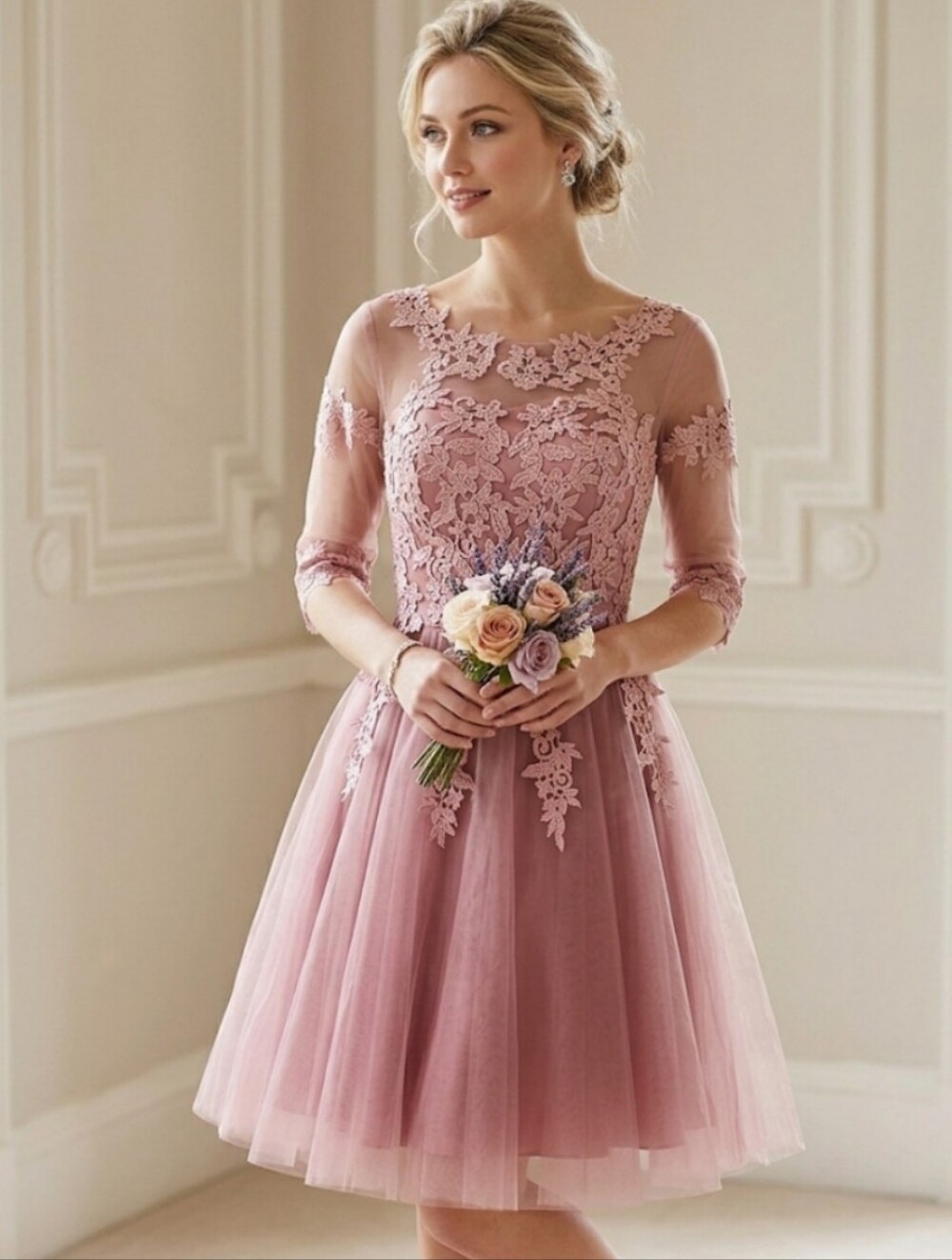 TS Couture Cherry Blossom Lace Corset Tulle Dress, M (6-8)